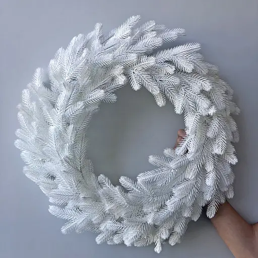 Вінки хвойні різдвяні Hvoya Traditional литі білі 50 см 7 шт. - фото 2