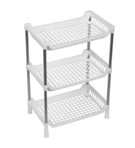 Этажерка пластиковая 3 яруса белая 27.5 х 17 х 39 см - фото 6