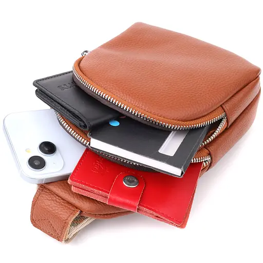 Женская кожаная сумка слинг Vintage 15х21.5х6.5 см sum0027535 - фото 8