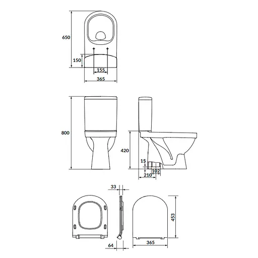 Унитаз-компакт ZIP Cersanit Zip 785 SimpleOn 021 3/5 л с сиденьем duraplast Slim Soft Close K121-015 - фото 2