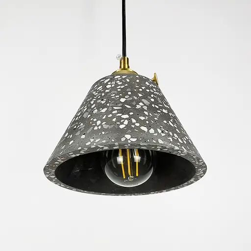 Подвес Terrazzo Cono с серым бетонным плафоном в стиле Ар-деко | Line F | Арт. MJ165/1 BK - фото 5