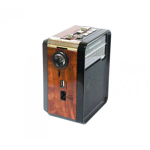 Радиоприемник колонка Golon RX-9100 с фонариком Коричневый - фото 6