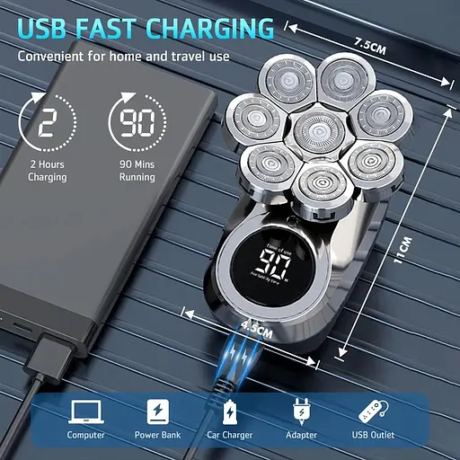 Электрическая бритва для головы для мужчин - фото 3