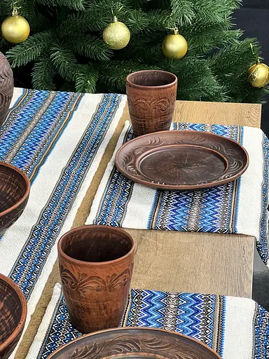 Лляна серветка з українським орнаментом Рандеву 30х40 см 15 шт. Синій - фото 8