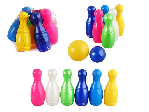 Набір кегель малих 6 шт., 1 куля, Бамсик