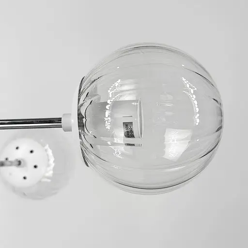 Люстра хромированная с белой фурнитурой на 4 белых плафона Ø 60 см | Ст. 51797/4 CH+WT+CL | Line F - фото 2