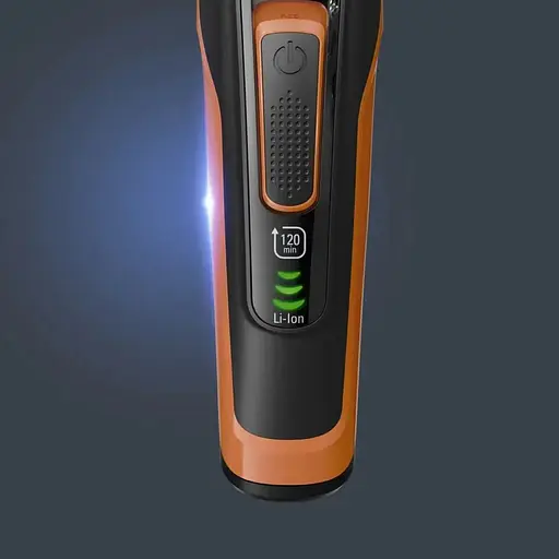 Машинка для стрижки Rowenta Sport Collection, акум., роторный мотор, насадок-2, кейс, сталь, черно-оранжевый. - фото 7