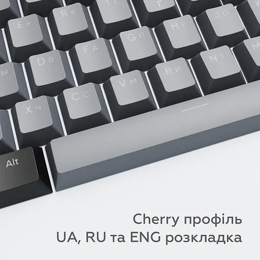 Набір кейкапів Dark Project PBT KS-46 ENG/UA/RU (DP-KS-0046) чорно-сірі - фото 4