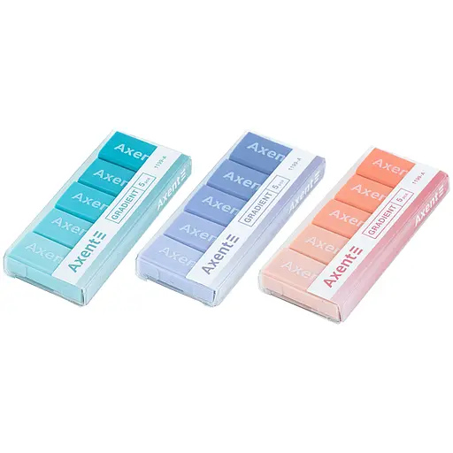 Набір гумок Axent Gradient у пластиковому боксі 5 шт. асорті (1199-A)
