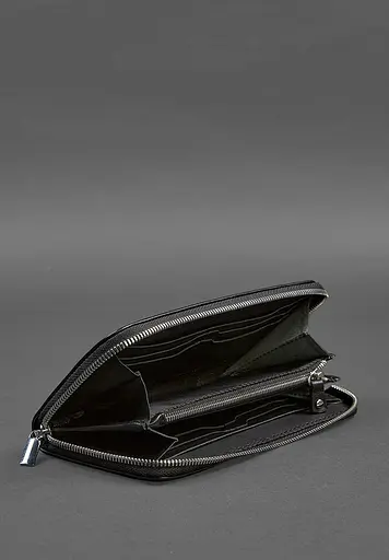Кожаный портмоне на молнии 6.1 Черный - фото 3