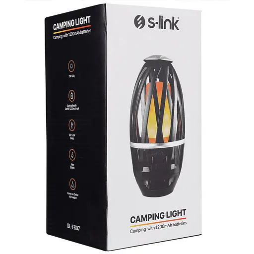 Ліхтар аккумуляторный S-link SL-F807 34 Leds 1200mAh USB Rechargeable Flame Effect Decorative Чорний - фото 4