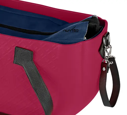 Сумка MyMia ручки эко-кожа, коврик, ремни для коляски, малиново-черный Nuvita det0018686 - фото 5