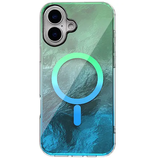 Чохол Epik TPU Shiny Mountain MagFit для Apple iPhone 16, 6.1 Green/Blue