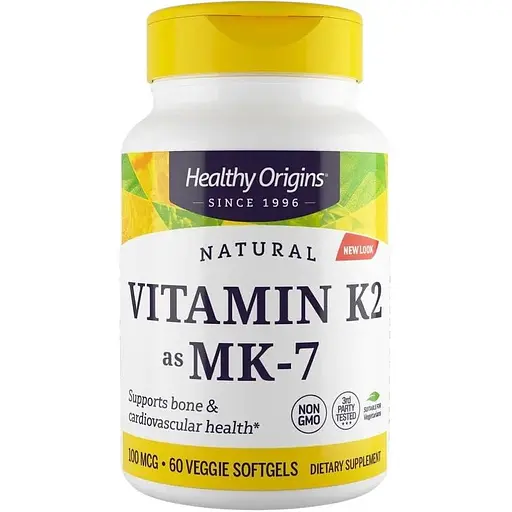 Вітаміни та мінерали Healthy Origins Vitamin K2 100 mcg as MK-7 Natural, 60 вегакапсул