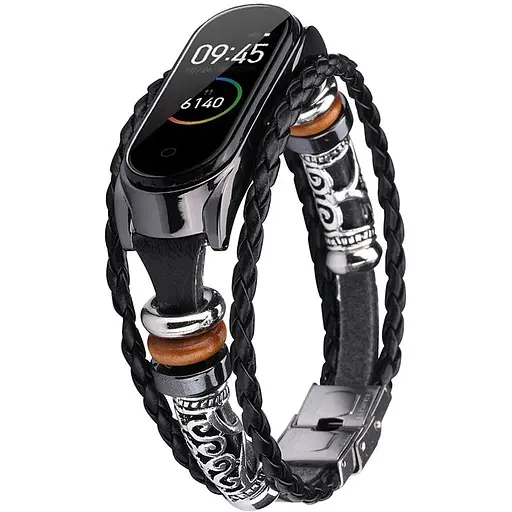 Ремінець вінтажний Carprie для фітнес-браслета Xiaomi Mi Band 7 и 7NFC Type A Black black