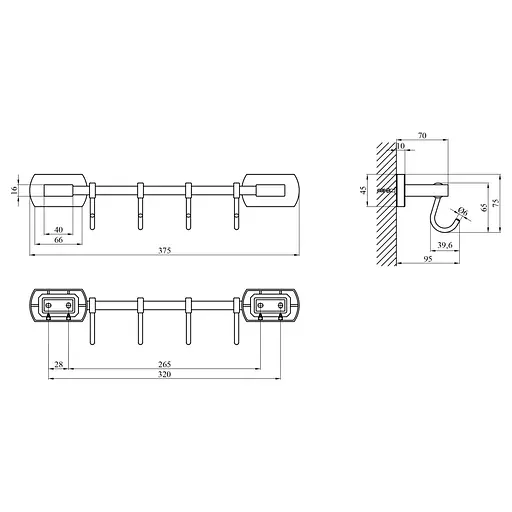 Тримач для рушників Kroner KRM Graz - C95618-4 (CV035533) - фото 4