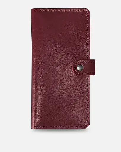 Шкіряне портмоне Classic бордове - фото 1