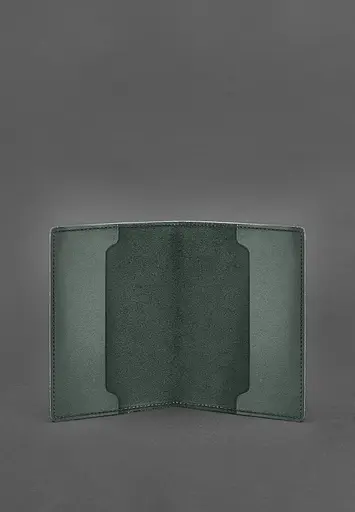 Кожаная обложка для удостоверения офицера 9.0 зеленая - фото 4