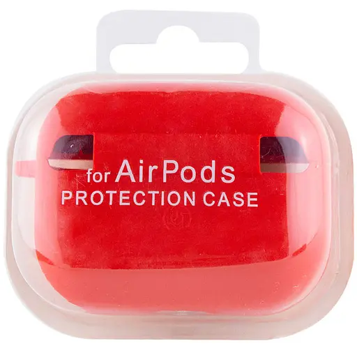 Силіконовий футляр з мікрофіброю для навушників Airpods Pro Червоний / Red - фото 4