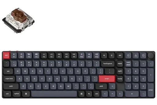Клавіатура Keychron K17 Gateron MX 2.0 Brown EN/UKR White Led Black (K17P-A3-UA) - фото 1