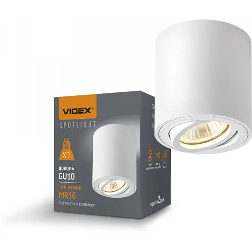 Світильник Videx під лампу GU10 накладний Білий VL-SPF12A-W - фото 1
