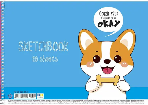 Комплект 3 шт. альбомів для малювання. Альбом Школярик А4 20 арк. 100г/м2 8547 4823088244007 - фото 3