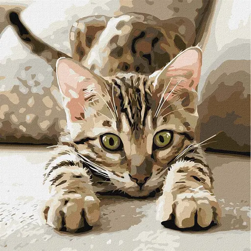 Картина по номерам "Игривый котенок" ©art_selena_ua Ideyka KHO6877, 40х40 см - фото 1