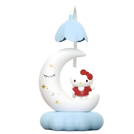 Дитяча настільна лампа Hello Kitty на місяці блакитна (352E) - фото 2