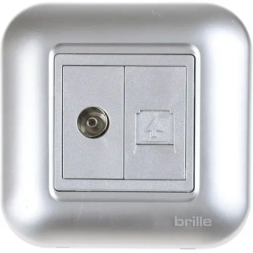 Розетка Brille TB-1TV+1TF Grey (135279)