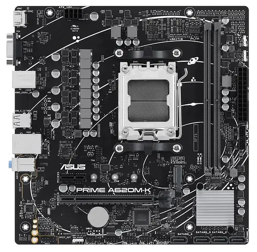 Материнська плата ASUS PRIME A620M-K (PRIME A620M-K) (Socket AM5, AMD A620, Micro-ATX) - фото 1