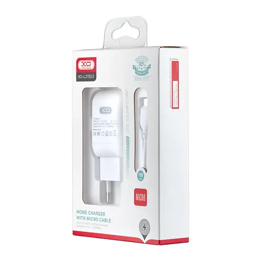 Сетевое зарядное устройство для XO L37 EU charger with micro cable Белый - фото 2