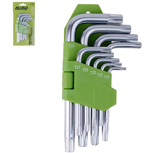 Набор ключей Alloid Torx изогнутых T10-T50, 9 предметов (НТ-0912) - фото 2