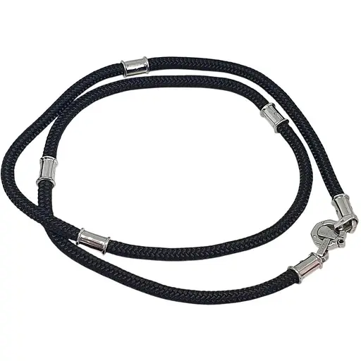 Шелковый плетеный ювелирный шнурок с серебряными вставками. Ш0034-4В/ДЗ 65 - фото 1