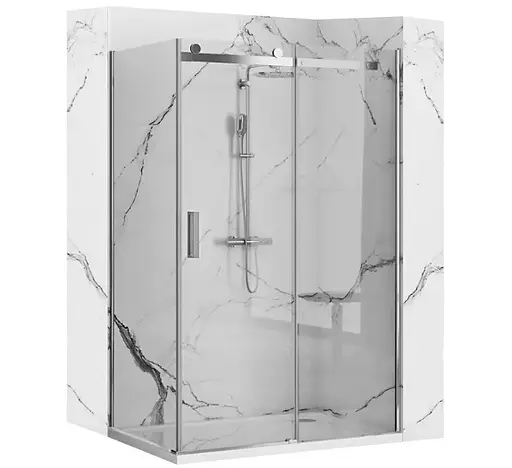 Душевая кабина Rea Nixon 100x140 P chrome REA-K5014 + REA-K5007, Правая, прозрачная, хром - фото 1