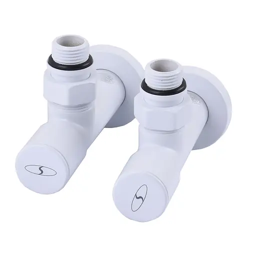 Набір Кран вентильний кутовий з американкою Solomon Lux 1/2″ 7777 (2шт.) White 000020285 - фото 4