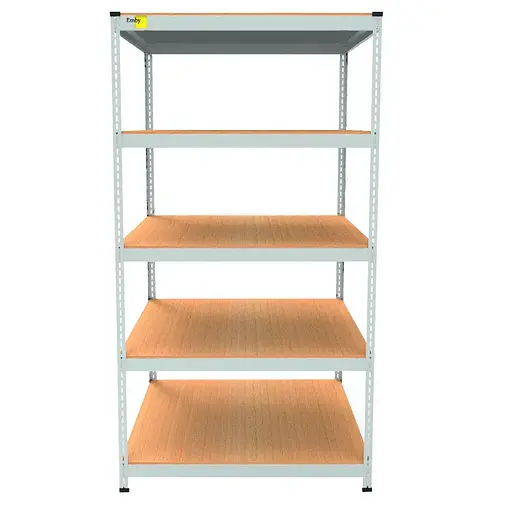 Металевий стелаж Emby Light Series (розмір 1800х900x600мм) 5 полиць ДСП до 100кг Білий - фото 2