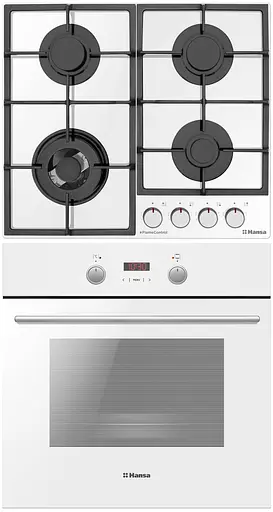 Комплект Hansa духовка электрическая + поверхность газ на стекле белый - фото 2