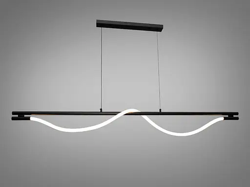 Сучасна світлодіодна люстра Шланг, 32 Вт, чорна люстра на тросах - фото 2