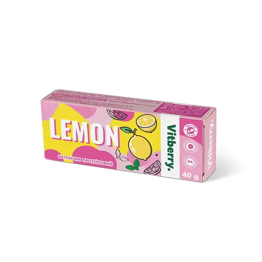 Батончик протеїновий, Vitberry,  смак лимон, 40 г
