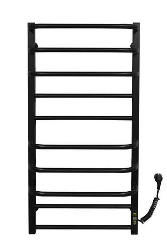 Электрический полотенцесушитель Kosser Нелио 1000x500/10 ЕR тайм. Нержавеющая сталь (черный) ДН02ER, Черный матовый, Правое - фото 2