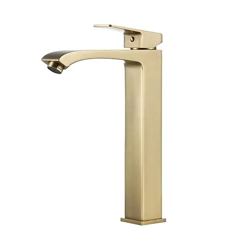 Змішувач для умивальника високий литий вилив золото Frap F1076-23 Золотий - фото 1