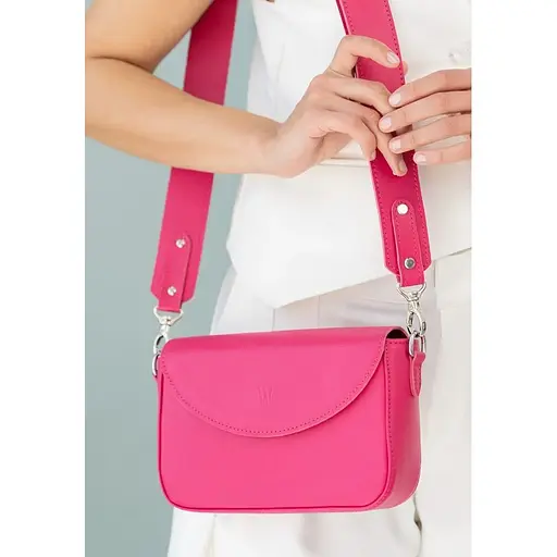 Жіноча шкіряна сумка Molly фуксія - фото 1
