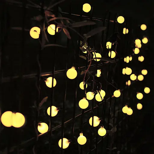 Солнечная гирлянда Матовые шарики, 50 ламп, 7,5 м, теплый белый - фото 4