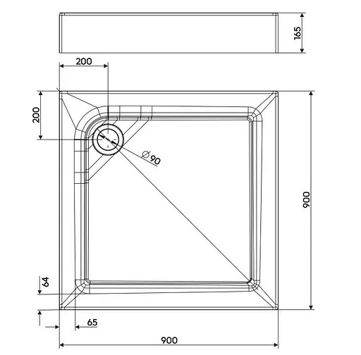 Душовий піддон Kolo First 90x90 XBK1690000 - фото 2