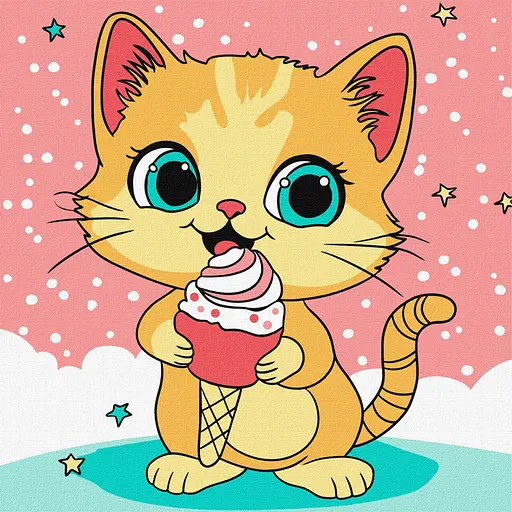 Картина за номерами "Малинове морозиво" KHO6260, 25х25 см