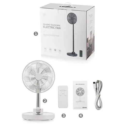 Вентилятор GXQC D1201 настольный/напольный беспроводной белый - фото 8