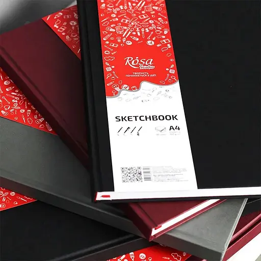 Блокнот A4 Rosa Studio (21х29.7см) 100г/м2 96л чорний - фото 6