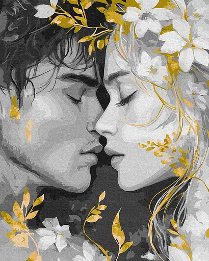 Набір для розпису по номерах Погляд губами з фарбами металік extra, Ideyka, 40x50 см, КНО8538