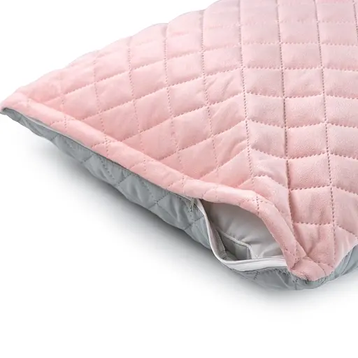 Чехол на подушку Руно 50х70 VeLour Pink and Grey ромб 382.55_Pink and Grey ромб - фото 4