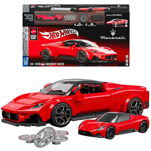 Коллекционная машинка-конструктор Hot Wheels Mattel Brick Shop Speed Maserati ​​(JFR90) - фото 2